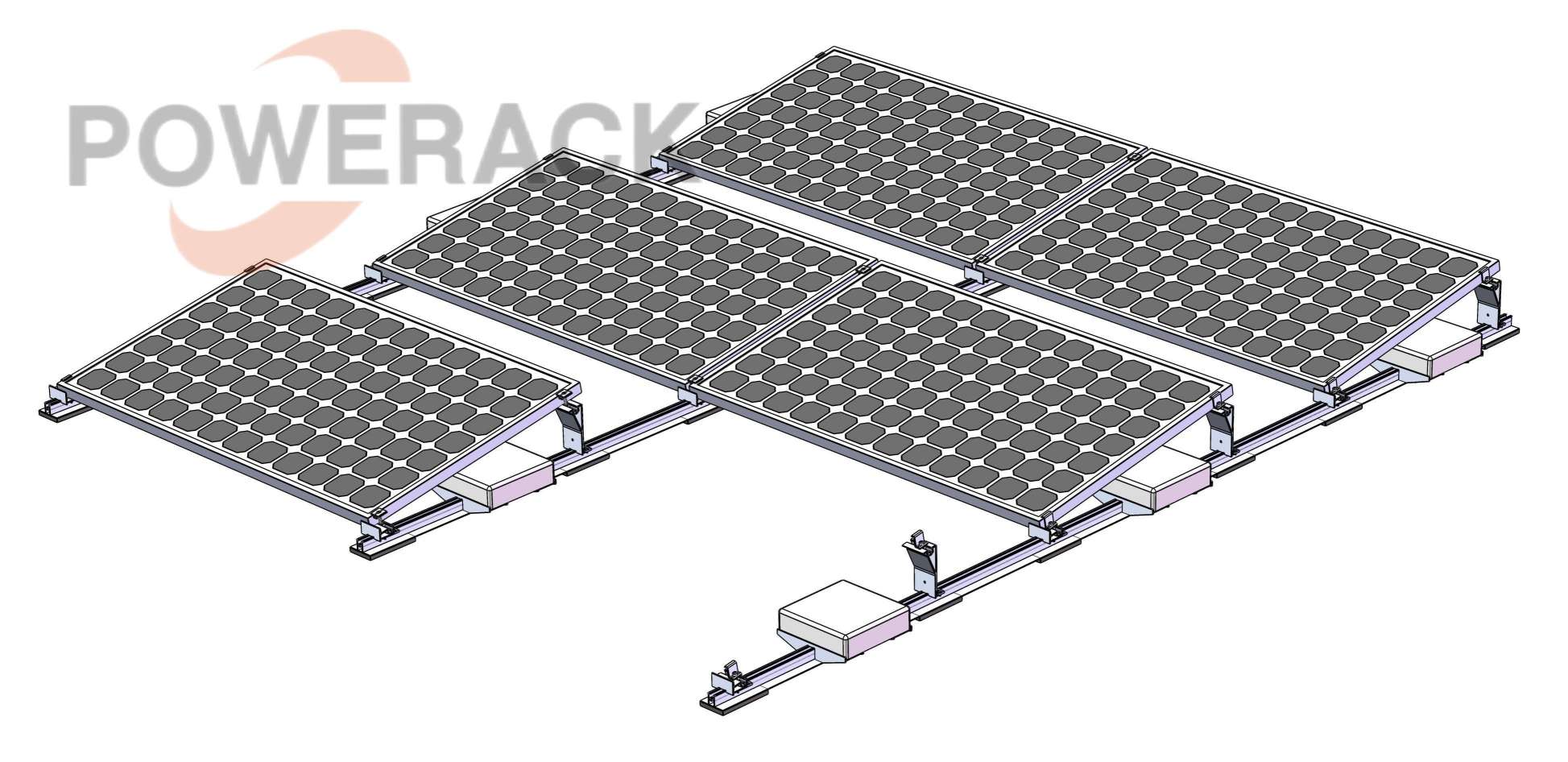 Flat Roof Ballasted Solar Racking System