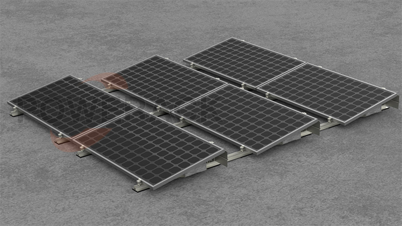 Explorați sistemul Powerack Flat Roof Ballasted-B pentru suporturi solare PV
